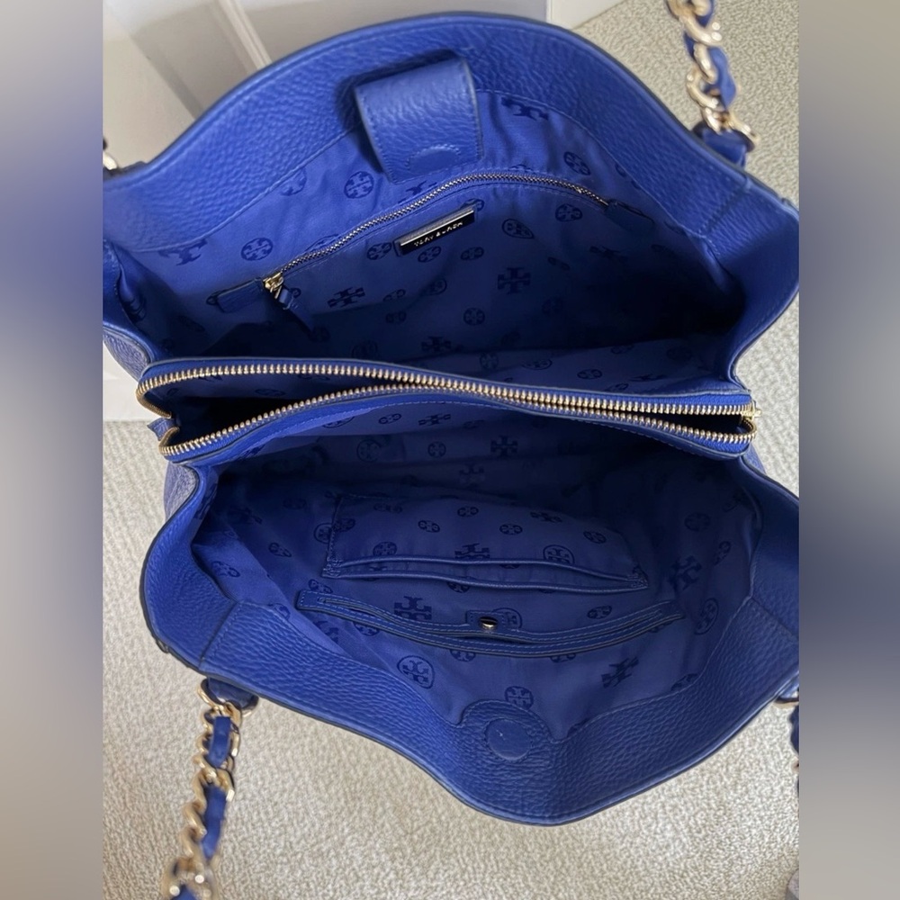 Tory Burch Cobalt Blue Leather Shoulder Bag - Picture 8 of 12